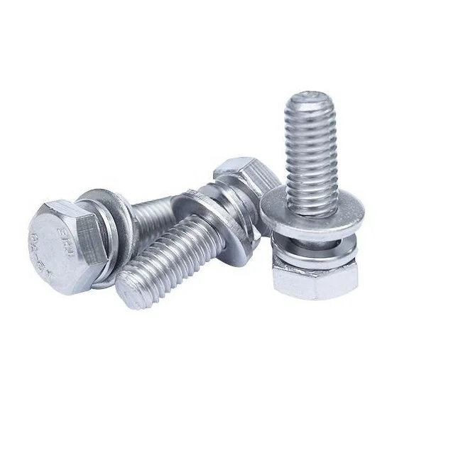High Tensile fastener Stainless steel hex bolt and flat washer assembly And Nut set screw in stock