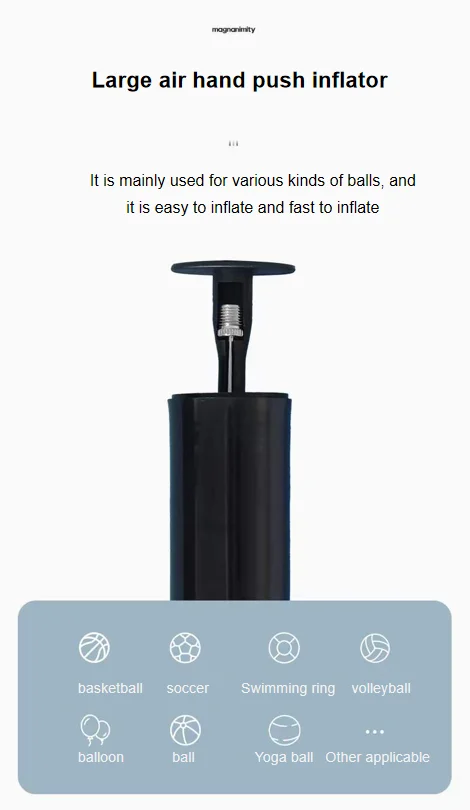 Hot Sale 6 inch Portable Ball Pump Mini Hand Air Inflator Ball Pump with Needle for Soccer Football Yoga Ball