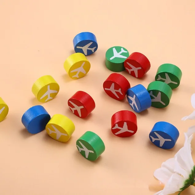 Hot Selling Flying Chess Wooden Pieces Hopscotch Board Game Wooden Flying Chess Pieces For Cards Game