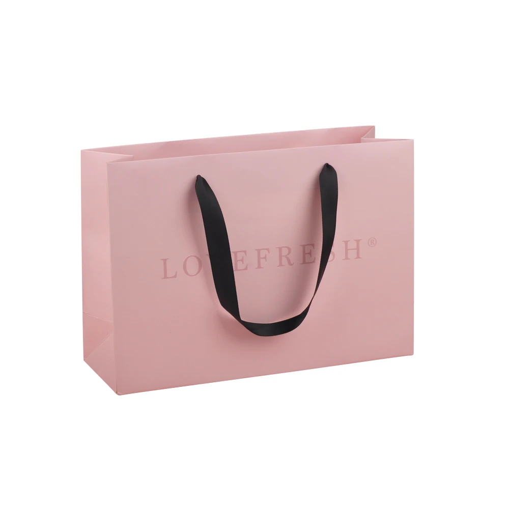 Custom eco-friendly premium matte laminated luxury boutique euro tote for candle cosmetic gift shopping paper bags with logo