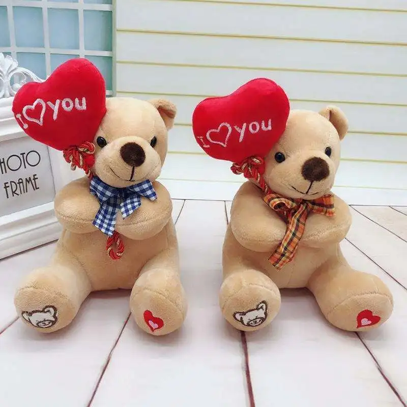 Newest Custom toys Valentine Bear Doll Valentine Gift I Love You Balloon Bear Stuffed Animals Plush Teddy Bear toy