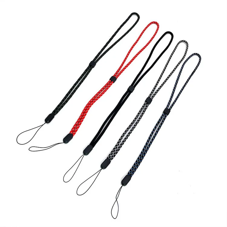 Adjustable Mobile phone hanging long strap neck lanyard Polyester Braided camera anti losing simple rope for U disk ID card