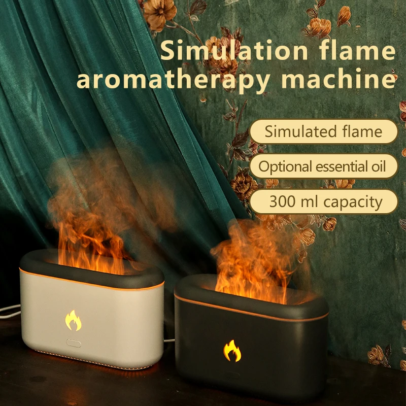 New Trend Desktop Air Humidifier 300ml Smooth Mist Essential Oil Aroma Diffuser Flame Humidifier