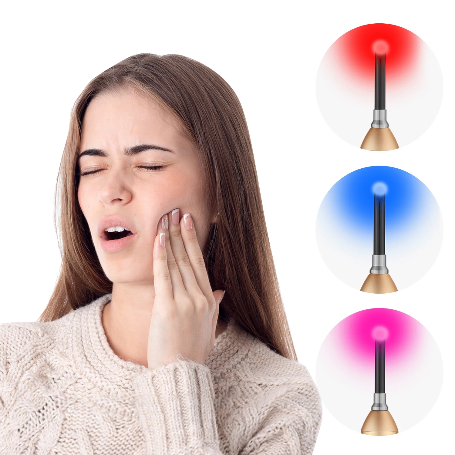 Photon Phototherapy Physiotherapy Infrared Portable 670nm Led Infra Deep Red Light Therapy Lamp Wand for Eyes-sight Improvement