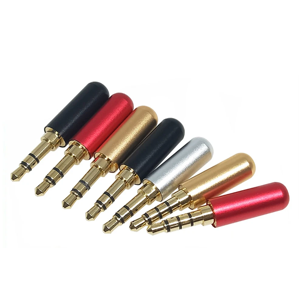 Factory wholesale Mini 3.55MM jack RCA adapter Headphone stereo plug 3/4pole soldering Welding male AUX dual channel audio DIY