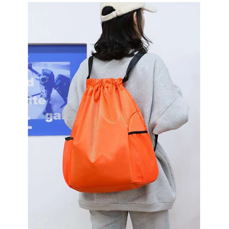Custom Logo Folding Drawstring Gym Bag Sports String Backpack Drawstring Backpack for Travel Beach Swimming