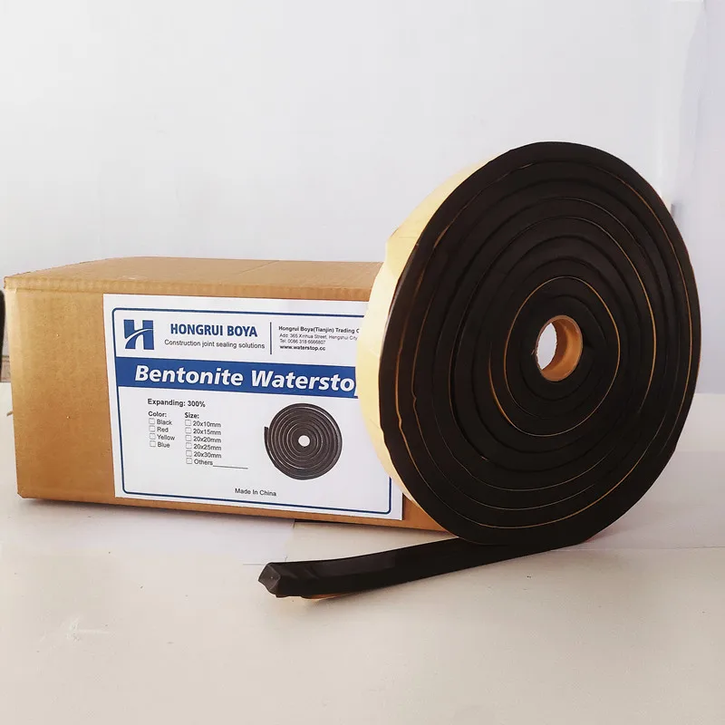 Hydrophilic swellable bentonite butyl waterstop swelling water stopper waterbar for construction joint