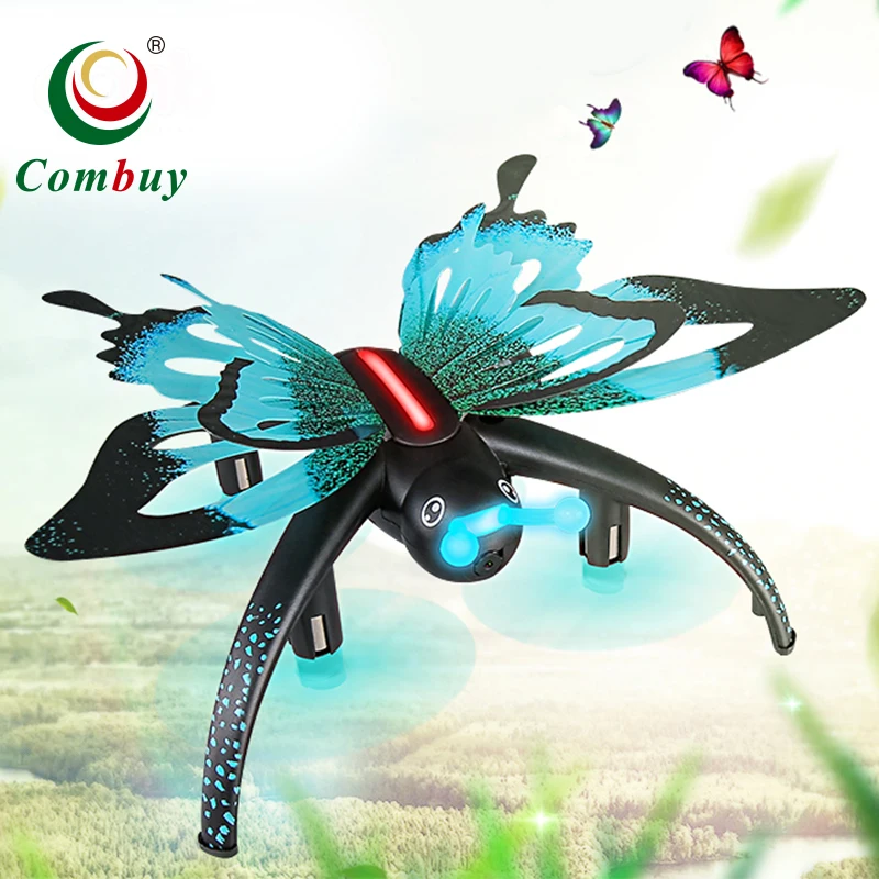 HD camera 480P wifi rc flying toys FPV LED butterfly drone