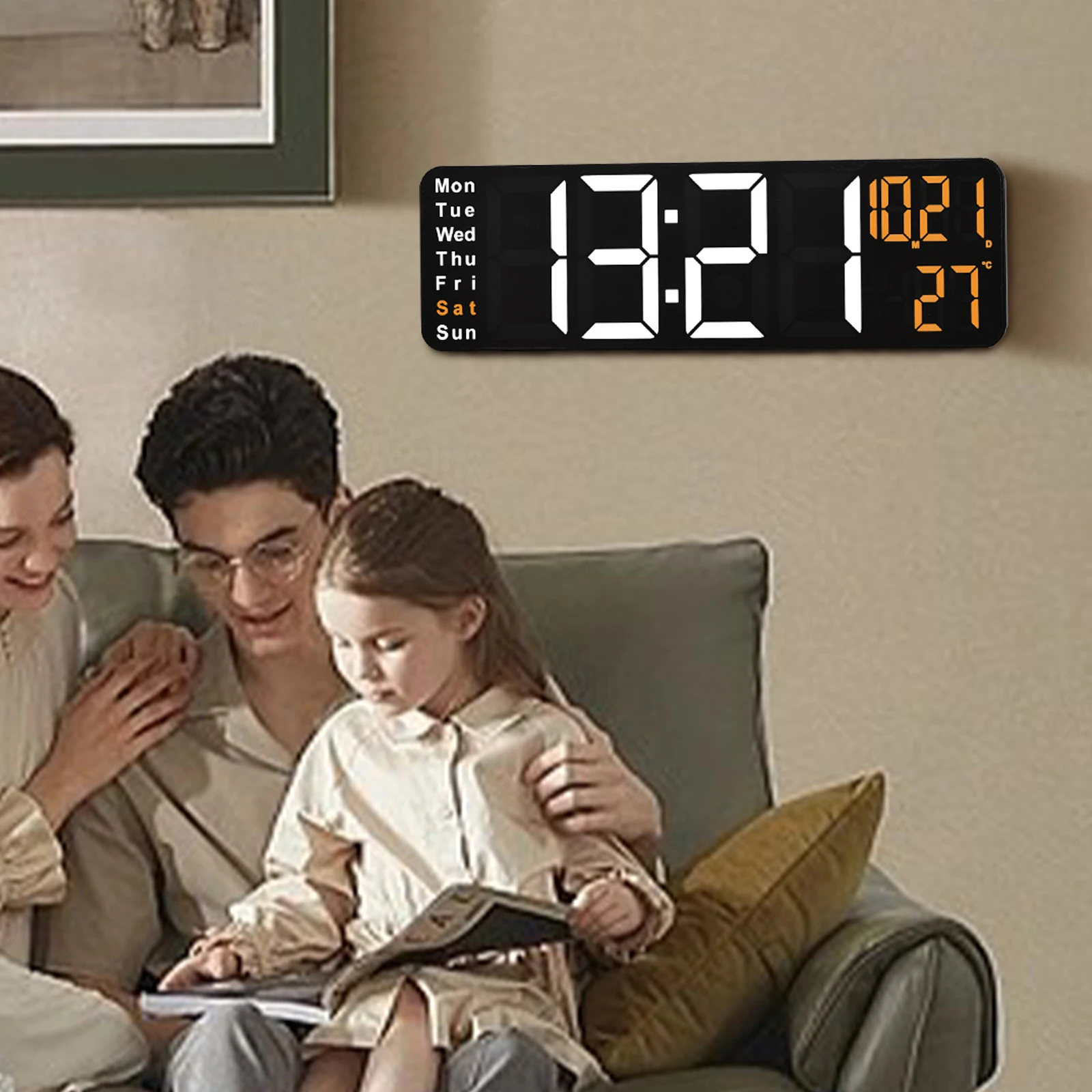 Hot Selling Multi-function Led Display Clock With Temperature Week And Calendar Remote Control Digital Smart Wall Clock