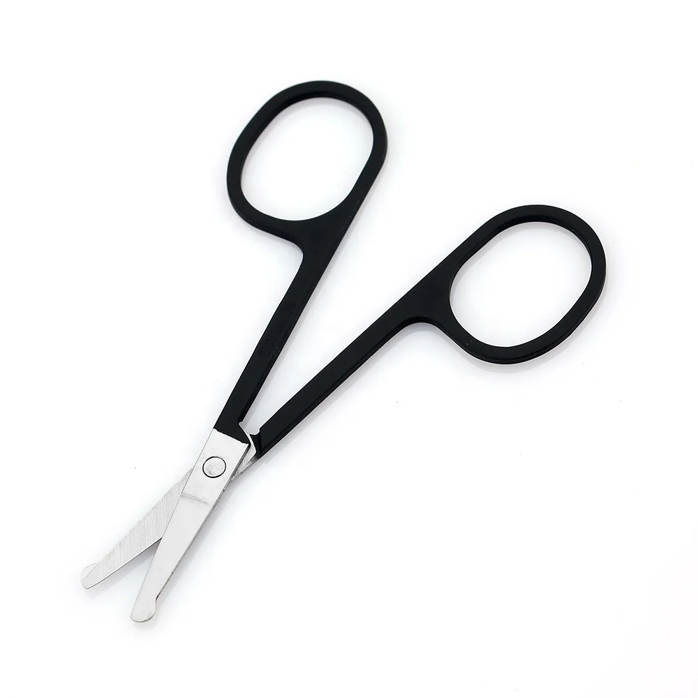 Stainless Steel Curved Sharp Beauty Nail Cuticle Cutting Scissor Black Private Label Eyebrow Scissors