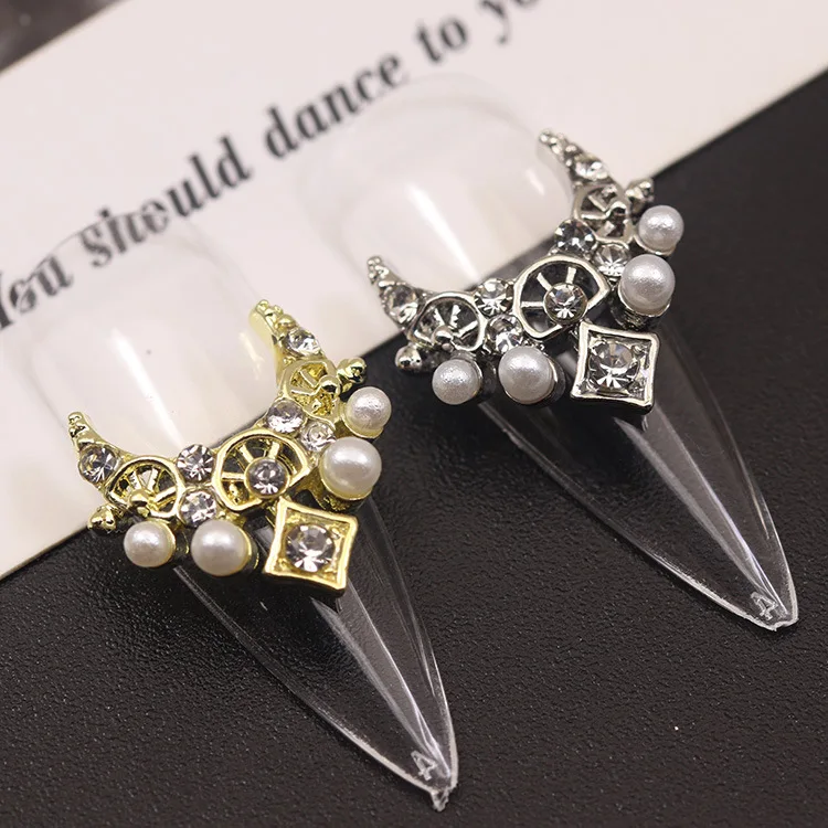 Cheap Wholesale 3D Luxury Nail Art Rhinestones Nail Diamonds Glass Crystal Metal Jewels Stones