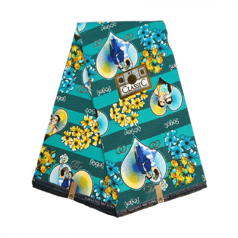 Tissu polyester african wax prints fabric for nigeria headwraps