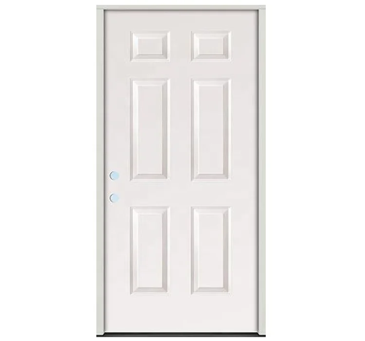 30x80 6-панельная Правосторонняя полая текстурированная грунтованная композитная одноконтурная Межкомнатная дверь