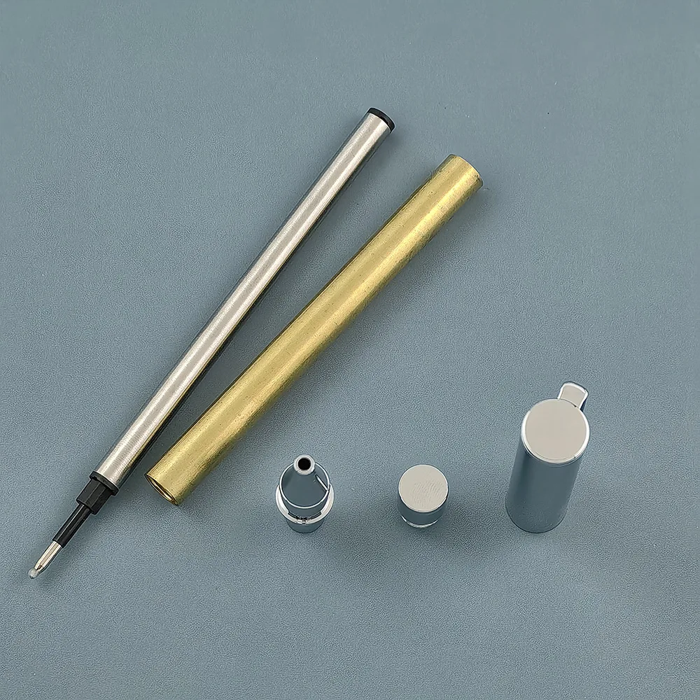 woodturning craft solid brass pen parts wooden pen making kits DIY wood turning Tubeless fountain roller ball pen kit