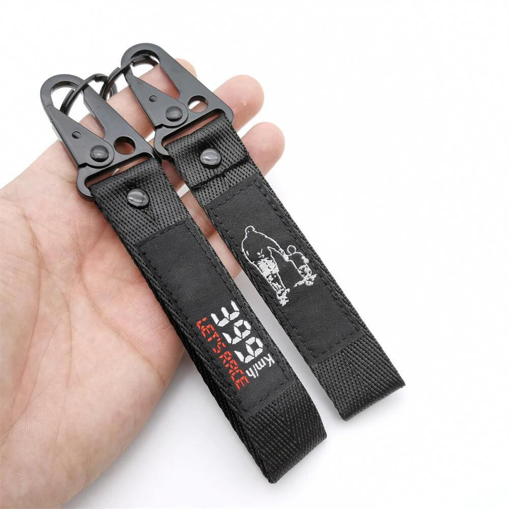 Customized Key Lanyard Nylon Personalized Creative Car Keyring Lanyard Polyester Keychain Motorcycle Keychain