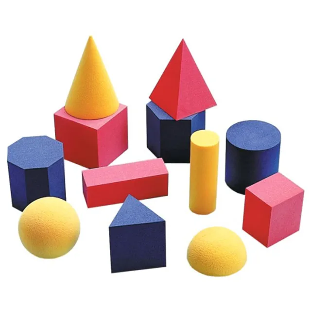 3D geometric solids set math early education sorting games toys Eco-friendly plastic