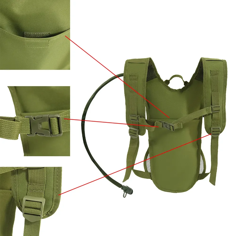 Tactical Hydration Pack Backpack with Water Bladder TPU Molle Cycling Drinking 3L Water Bag