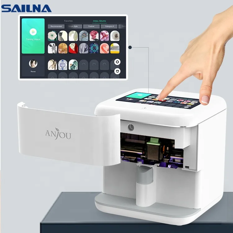 Sailna 45second Мобильная машинка для печати ногтей профессиональный принтер пальчиковая печатная машина 3D горячая