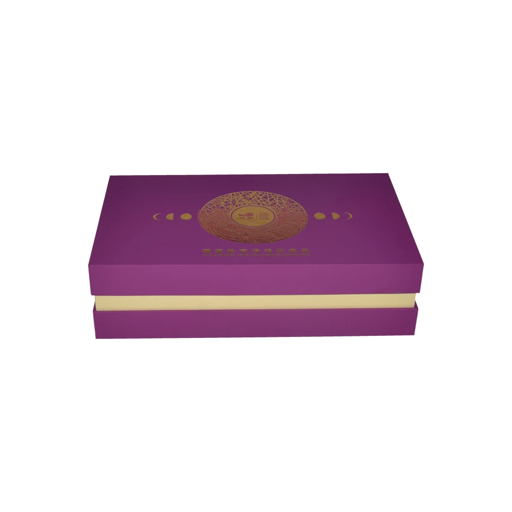 Custom Logo Gold Foil Printing Paper Cardboard 2 Piece Lid and Base Birdnest Gift Packaging Box with Luxury Silk Satin Lining