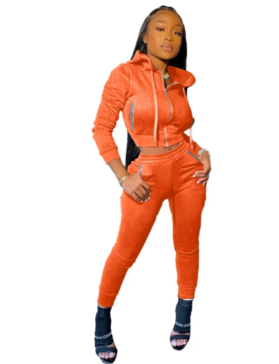 Оптовая продажа с фабрики, осень 2021, толстовка со стразами и логотипом на заказ, женская одежда, высококачественный костюм с длинным рукавом и капюшоном для бега