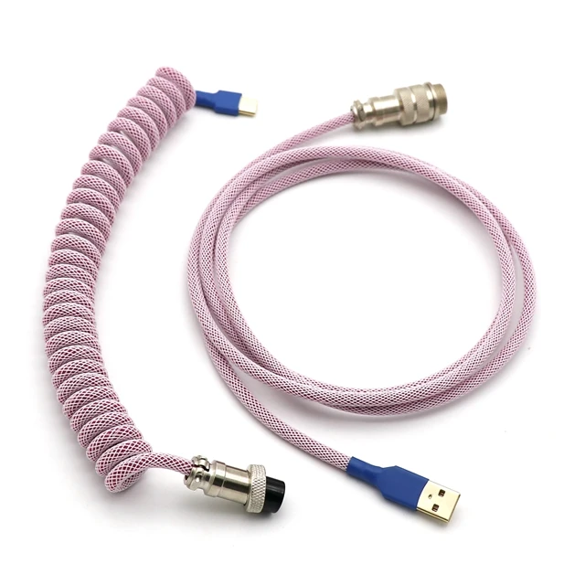  Индивидуальный спиральный кабель типа C Mini Micro USB для механической клавиатуры с авиатором