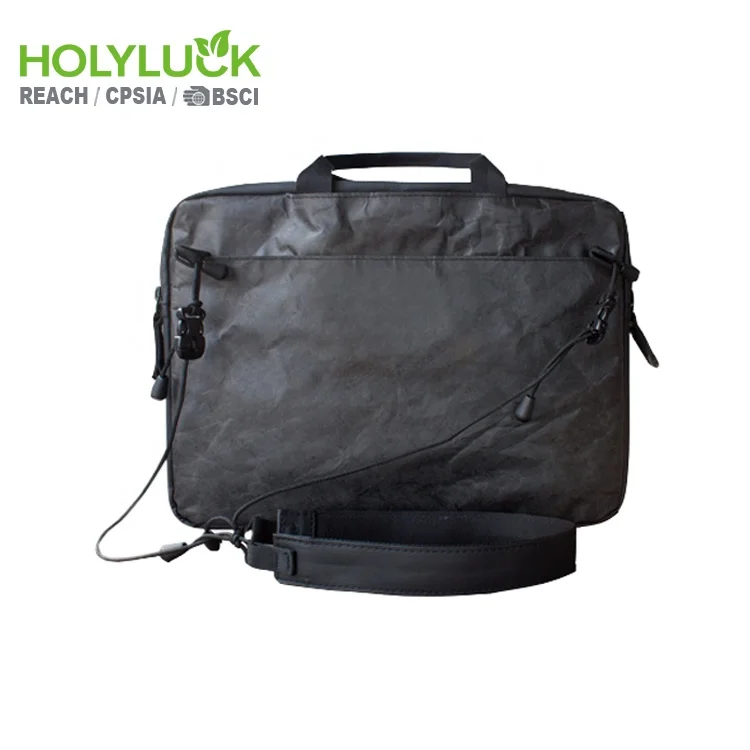 Customized 14 inch waterproof tote bag zipper dupont tyvek paper laptop travel bag with sleeve