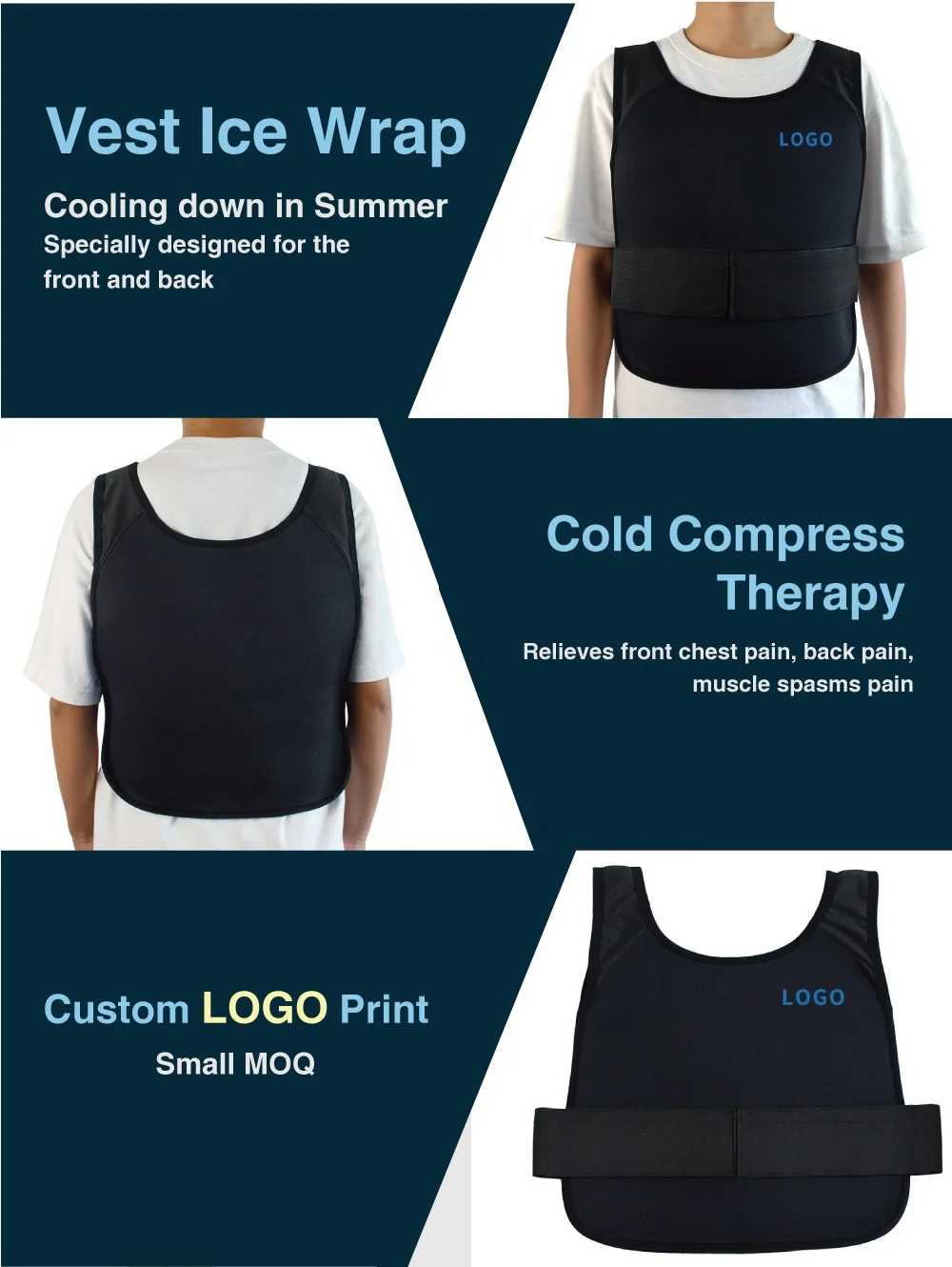 Summer Cooling Vest Ice Pack Physical Hot Cold Gel Pack Therapy Ice Wrap Waistcoat Cold Vest Cool Ice Packs