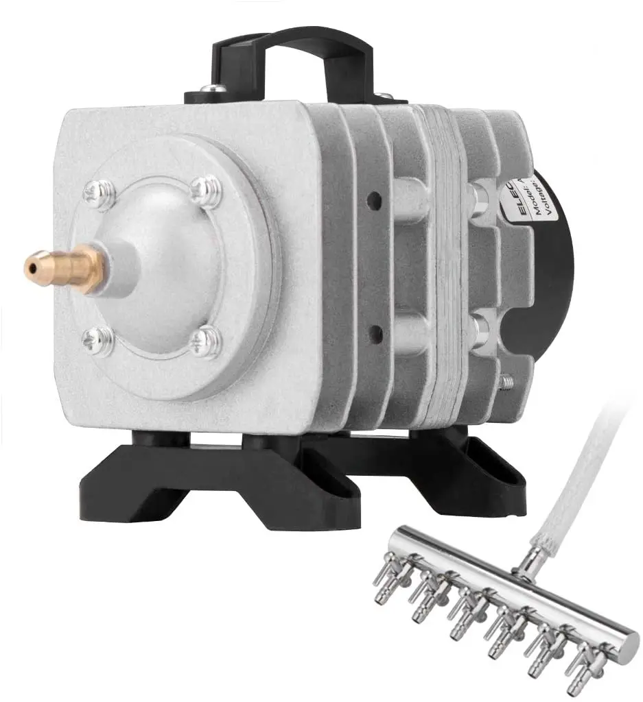 
Electromagnetic Commercial Air Pump 1110GPH 50W 8 Outlets 110V for Fish Tank Aquaponics and Hydroponic Systems by VIVOHOME 