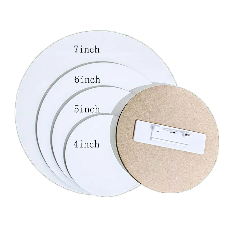 Back to School buttons 4 inch to 7 inch Sublimation MDF buttons custom logo name tag blank wooden badge with pin