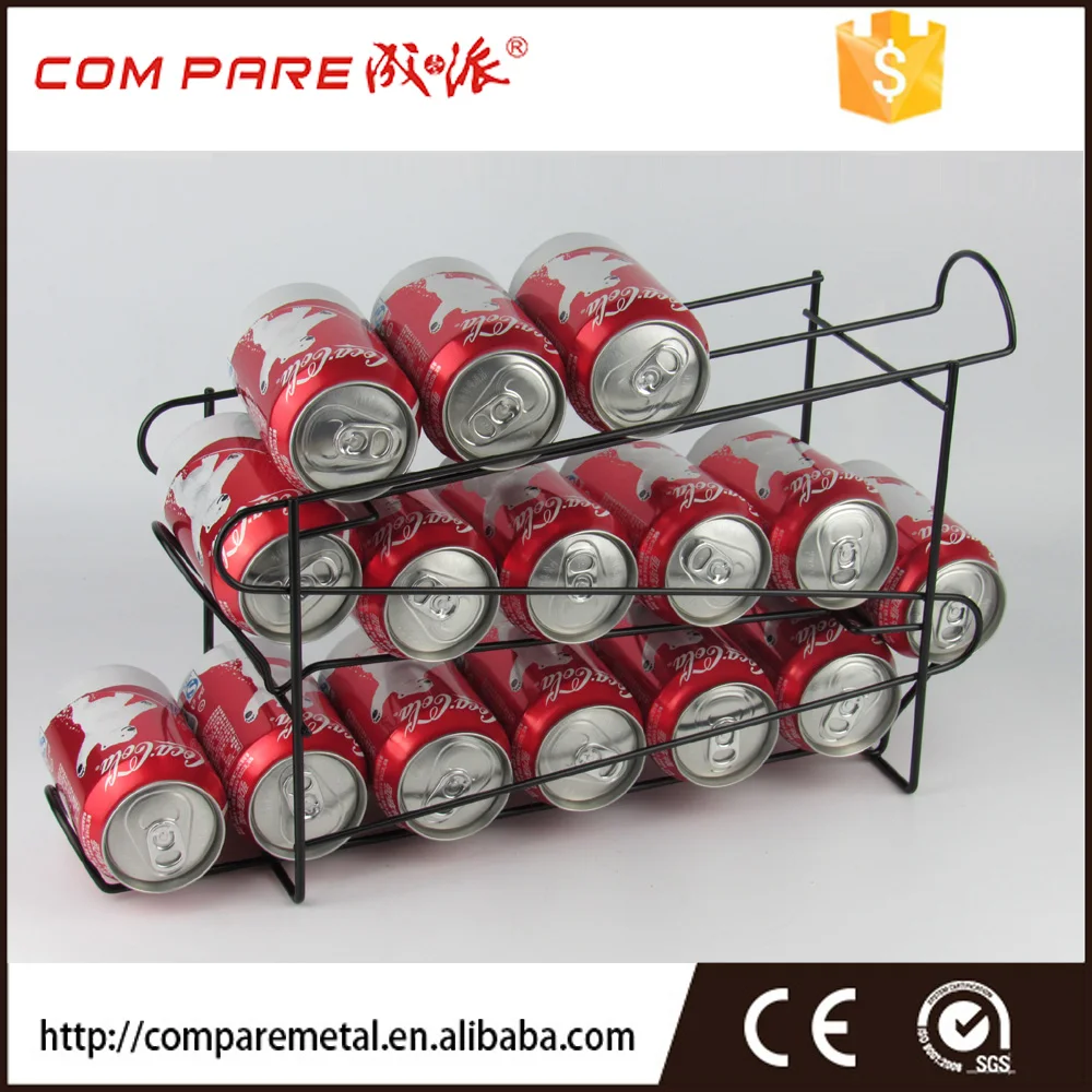 3-Tier Metal Wire Can Drink Holder Beverage Cola Shelf Soda Can Organizer for Refrigerator