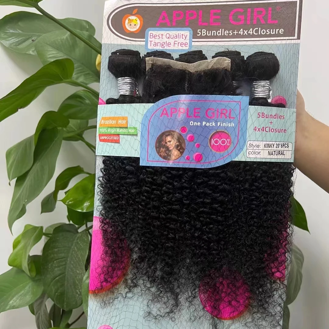 100% Human Pack Hair Weave 10A 5 bundles+closure Pack Hair Packet Hair With Closure