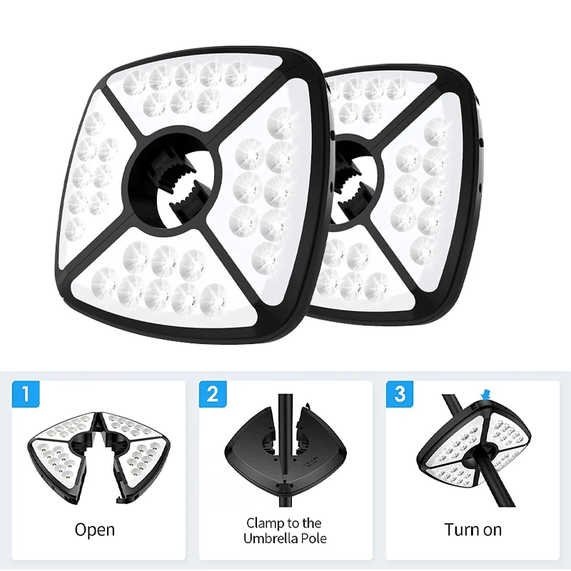 Factory Outdoor Led Umbrella light Garden Camping Umbrella Led Lamp