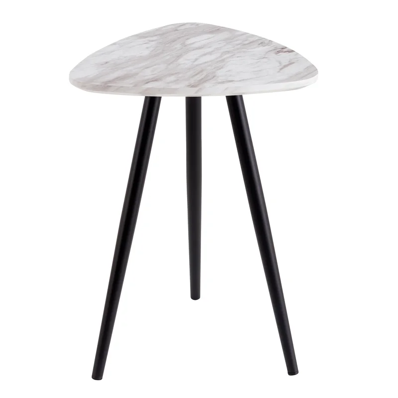 Factory Direct Wholesale Modern Tea Table Furniture With Marble Top Wooden Coffee Table with Black Legs