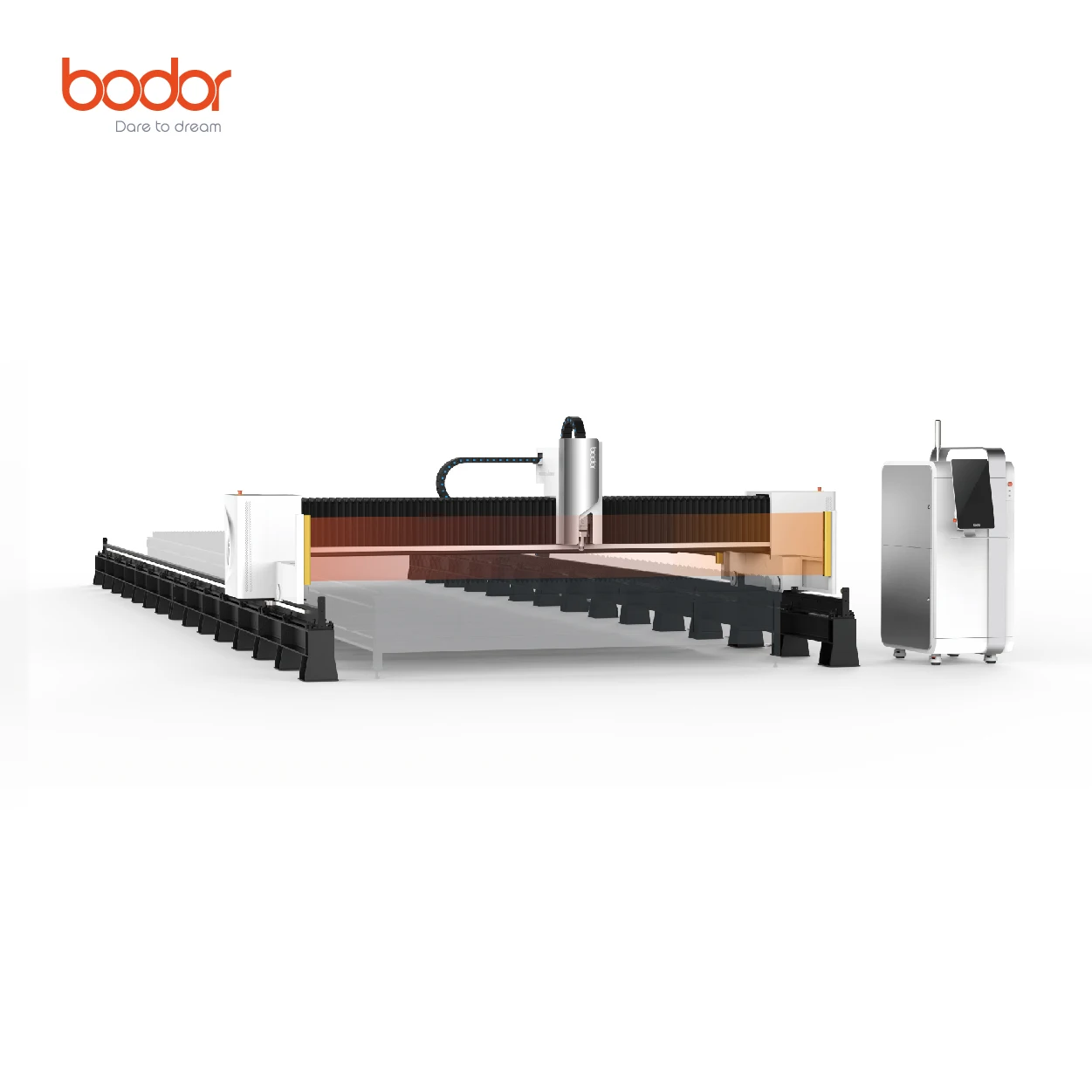 Bodor Classic G Series large  working area Mortise-and-tenon type plate welded segmented bed stable work platform