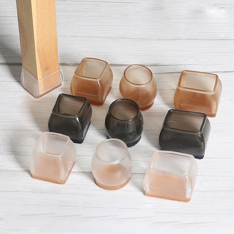 Chair Leg Floor Protectors for Hardwood Floors Silicone Chair Caps Covers Furniture Pads Sliders w/ Wrapped Felt Bottom
