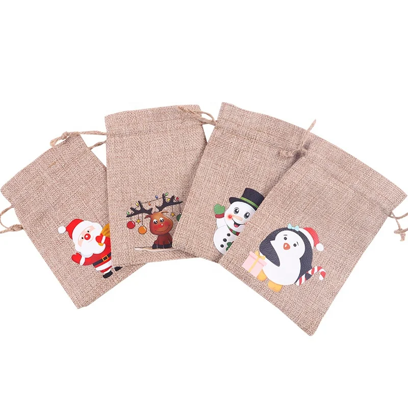 Хлопковая Сумка для украшения рождественской елки на заказ, Рождественская сумка для хранения, джутовые Рождественские Сумки на шнурке