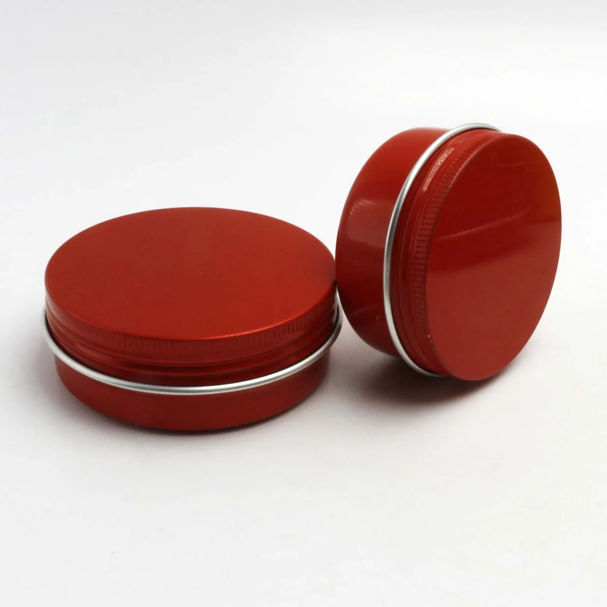 Cosmetic Cream Packaging Container Metal Can 2oz 60ml 60g Red Colorful Aluminum Jar Empty Small Round Tin Box AJ-CC154