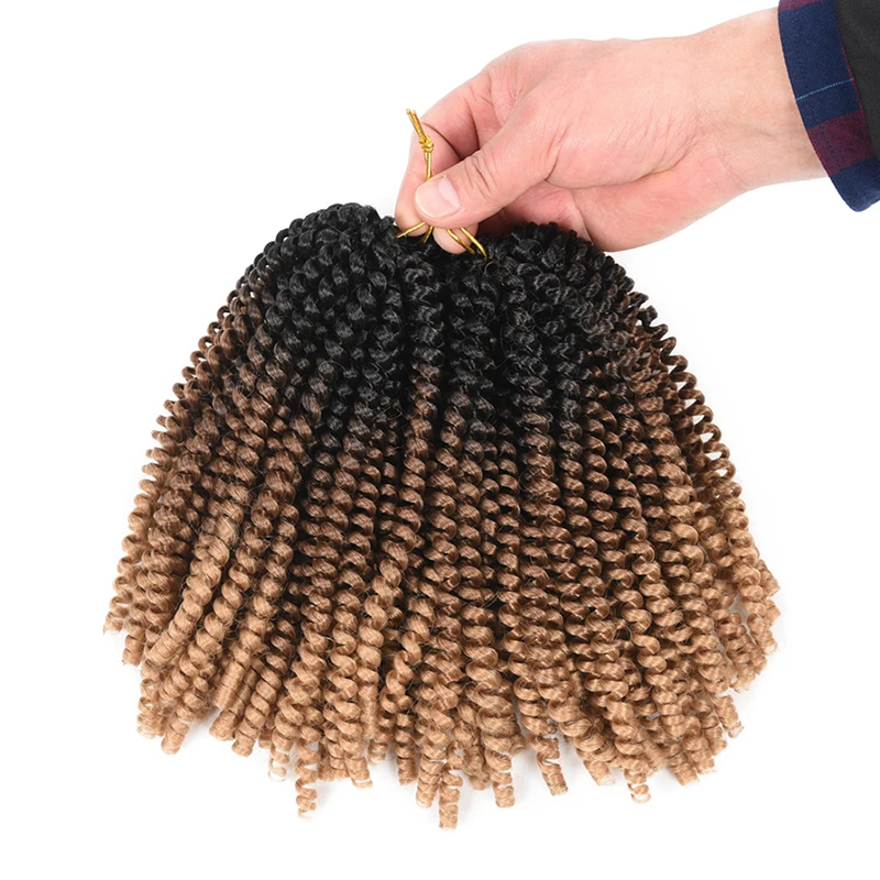Twist Curly Hair Crochet Braid Fiber Spring for Women Factory Wholesale 8 Inch High Level Synthetic Hair Hair Extention PVC Bag