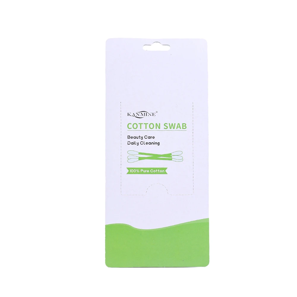 Wholesale Make Up New Personal Care Private Label Custom Ear 600Pcs Bamboo Paper Sticks Cotton Swab With Card Suction Package