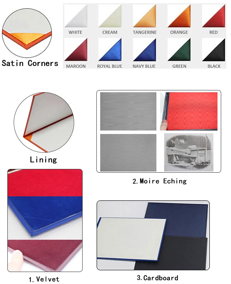 Custom Foil Gold Tent Style A4 Degree Certificate Cover Diploma Holder with Logo