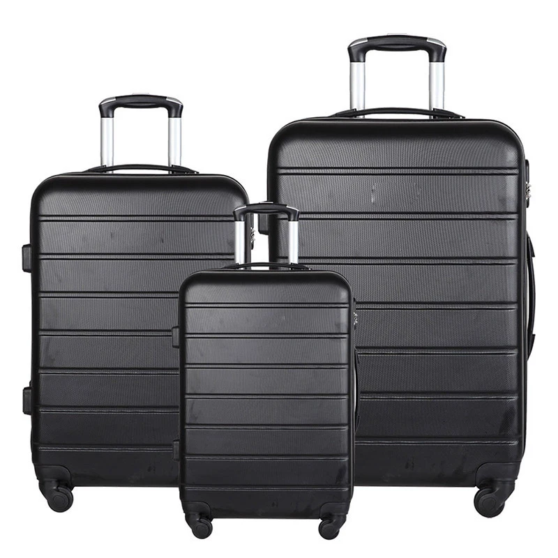 Cheapest 3PCS suitcase set ABS with universal wheels for business travel boarding box, wholesale for gift giveaway or promotion