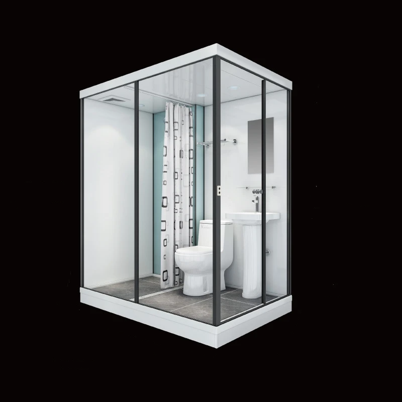 Prefab Indoor All In One Modular Completed Shower Room Cabin With Toilet & Light Modular Bathroom Shower Pod