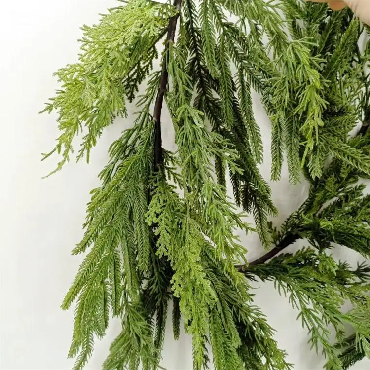 6 FT Popular Norfolk pine and cypress mixed garland Decoration Hanging Cedar Rattan Artificial Plant