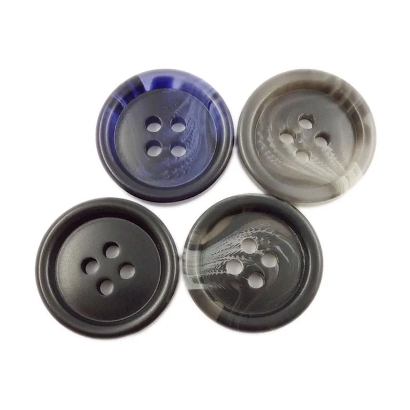 Factory Wholesale Eco-friendly Resin Recycled Fancy Stock Black Plastic Suit Overcoat Horn Like Buttons for Clothing