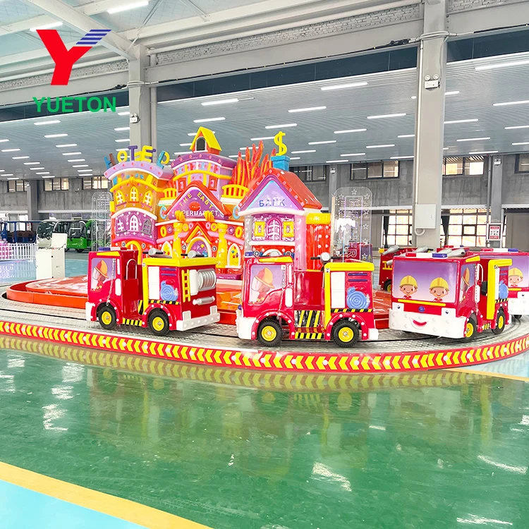 Wholesale Amusement Park Outdoor Railway Trains Fire Brigade Theme Kids Electric Rides Train For Shopping Mall Center Business