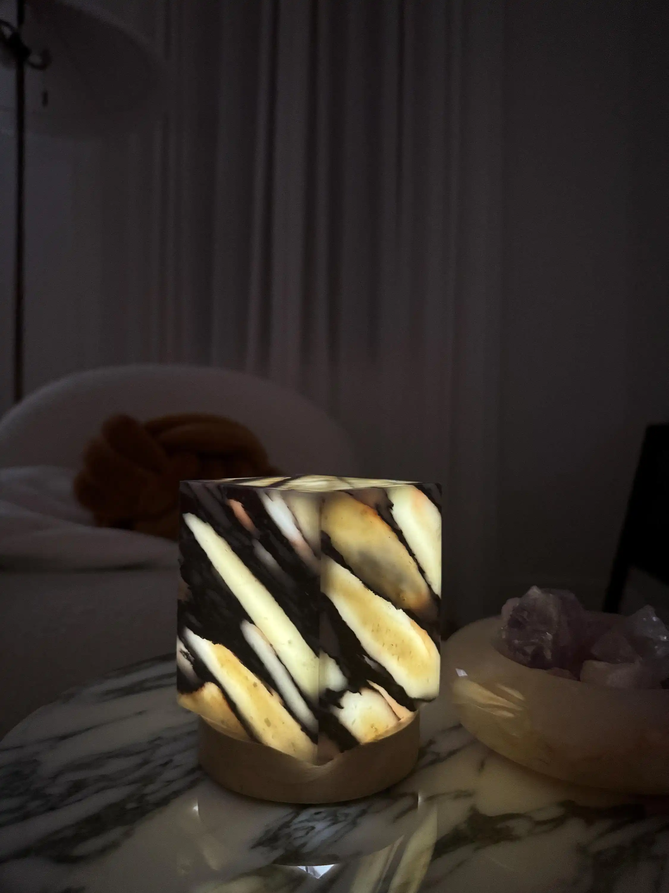 Stonekocc Customization Decorative Natural Marble Onyx Holder Cups Candle Jars Candle Vessels Container Home Decor