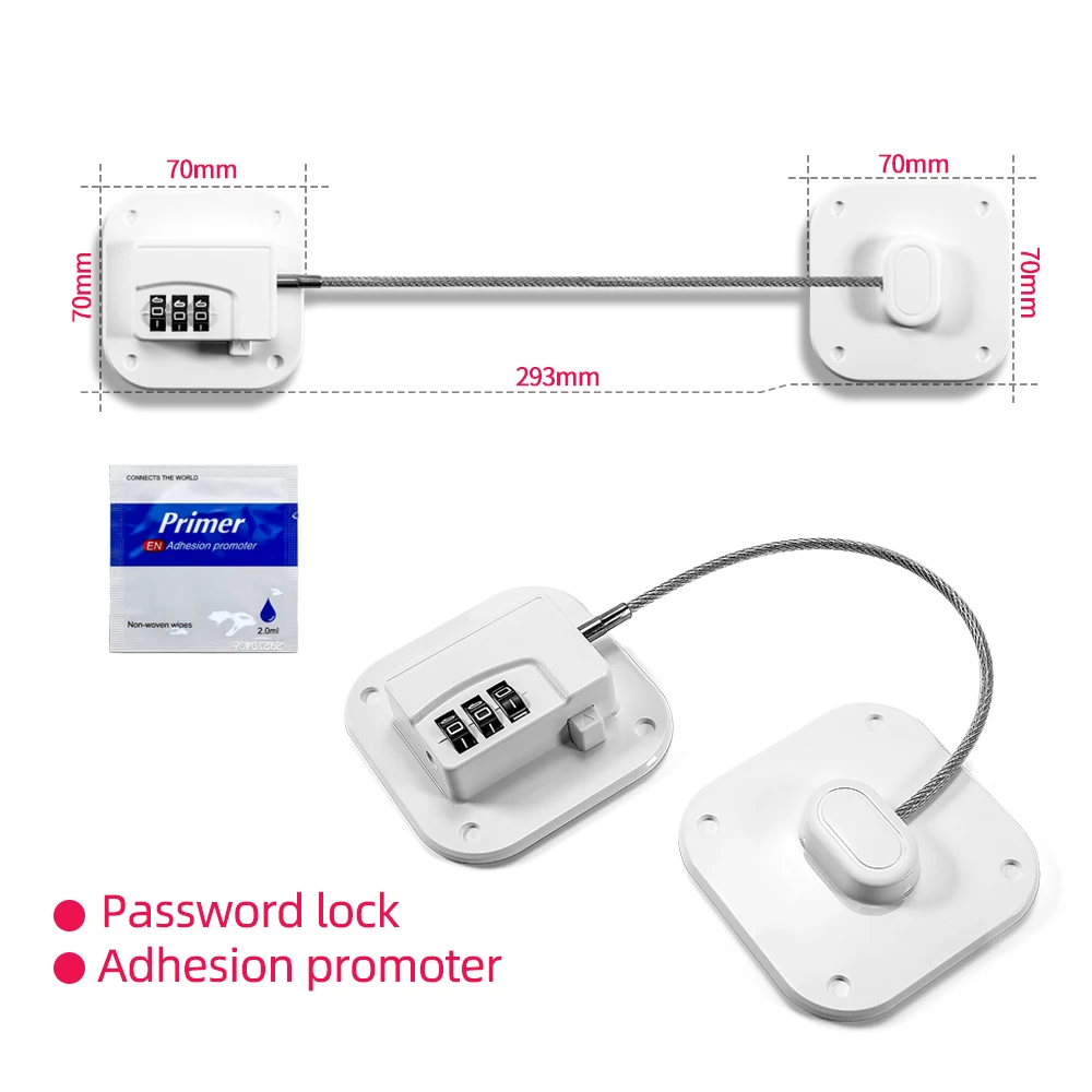 Enhanced Security Refrigerator Lock Sticky Plastic Baby Safety Protector Wire Lock For Securing Various Applications