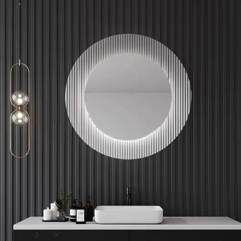 Wall Decorative Luxurious Round Acrylic Smart Led Lighted Backlit Design Mirror With Backlight