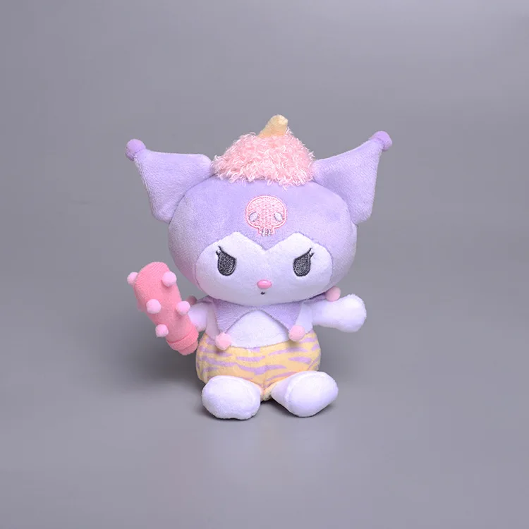 12cm Cartoon sanrio Plush Melody Cinnamoroll bag pendant keychain Animals Kuromi keychain Anime Soft keyring Plush Toys