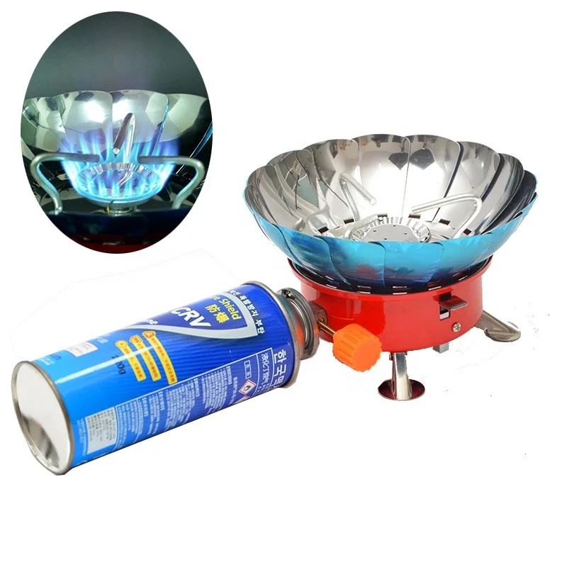 Outdoor Camping Picnic Fishing Windproof Portable Lotus Gas Stove